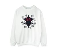 Disney Women's Minnie Mouse Gingham Snowflakes Sweatshirt in White | Size: 5XL Disney White 5XL