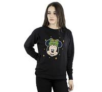 Disney Women's Minnie Mouse Happy Christmas Sweatshirt Black Medium