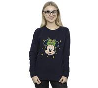 Disney Women's Minnie Mouse Happy Christmas Sweatshirt Navy Blue Large