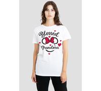 Disney Women's Minnie Mouse Head Blessed Grandma T-Shirt, White | Size: 2XL Disney White 2XL