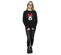 Disney Women's Minnie Mouse Head Sweatshirt in Black | Size: Large Disney Black L