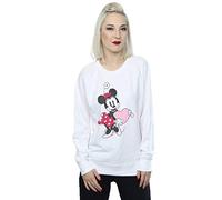 Disney Women's Minnie Mouse Love Heart Sweatshirt White Small