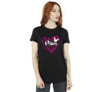 Disney Women's Minnie Mouse Mum Heart Boyfriend Fit T-Shirt Black XX-Large