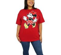Disney Womens Minnie Mouse Plus Size Tee, Red, 2X