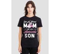 Disney Women's Minnie Mouse Proud Mom Of An Awesome Son T-Shirt, Black | Size: Medium Disney Black M