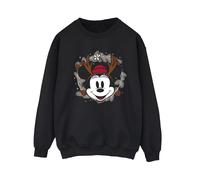 Minnie Mouse Reindeer Wreath Sweatshirt Disney Black S