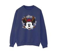 Disney Women's Minnie Mouse Reindeer Wreath Sweatshirt in Navy | Size: Medium Disney Navy M