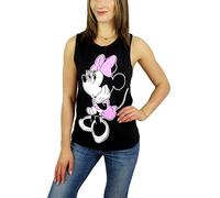 Disney Womens Minnie Mouse Sleeveless Muscle Tank Top, Minnie Black, S