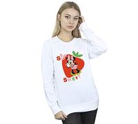 Disney Women's Minnie Mouse So Sweet Strawberry Sweatshirt White XX-Large