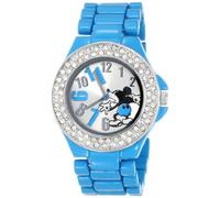 Disney Women's MK2077 Mickey Mouse Silver Dial Blue Enamel Bracelet Watch
