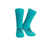 Disney Stitch Fluffy Socks for Women & Teens UK Size 2.5-7.5, Soft Breathable Non Slip Slipper Socks for Bed, Gifts for Women (Blue Sully)