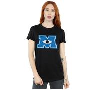 Disney Women's Monsters University Monster M Cotton Boyfriend T-Shirt in Black | Size: Small Disney Black S