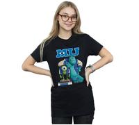 Disney Women's Monsters University Poster Cotton Boyfriend T-Shirt in Black | Size: Small Disney Black S