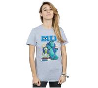 Disney Women's Monsters University Poster Cotton Boyfriend T-Shirt in Grey | Size: Small Disney Grey S