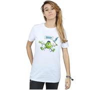 Disney Women's Monsters University Taped Mike Cotton Boyfriend T-Shirt in White | Size: 2XL Disney White 2XL