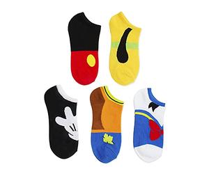 Disney Women's Mouse 5 Pack No Show Socks Casual, Mickey Big Face, 8-10 UK (Pack of 5)