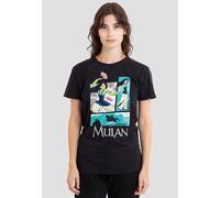 Disney Women's Mulan Action Panels T-Shirt, Black | Size: Small Disney Black S