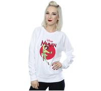 Disney Women's Mulan Dragon Circle Sweatshirt in White | Size: Large Disney White L