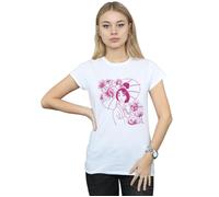 Disney Women's Mulan Mono Magnolia Cotton T-Shirt in White | Size: Medium Disney White M