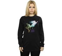 Disney Women's Mulan Movie Phoenix Guiding Spirit Boyfriend Fit Long Sleeved T-Shirt Black Medium