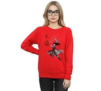 Disney Women's Mulan Movie Sword Jump Sweatshirt Red Large