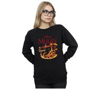 Disney Women's Mulan Mushu Dragon Fire Sweatshirt in Black | Size: XL Disney Black XL