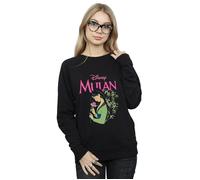 Disney Women's Mulan Pink Magnolia Sweatshirt in Black | Size: 2XL Disney Black 2XL