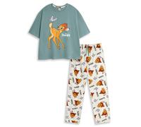 Disney Bambi Womens Multicoloured Long Sleeve Long Leg Pyjama Set | Soft Cotton Sleepwear with Bambi Print | Classic Nightwear for Bedtime | Comfortable Loungewear Merch - XX-Large