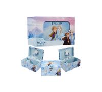 Disney Stitch Jewellery Box Musical Wind Up Spinning Figure Frozen Memory Box Keepsake Girls Teens Ring Slots Organiser Bedroom Decor, Gifts for Girls (Blue Frozen)