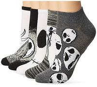 Disney Women's Nightmare Before Christmas 5 Pack No Show Socks, Black/White Multi, 8-10 UK