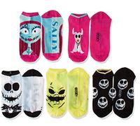 Disney Women's Nightmare Before Christmas 5 Pack No Show Socks Casual, Black Purple Multi, 8-10 UK