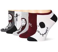 Disney Women's Nightmare Before Christmas 5 Pack No Show Socks Casual, White Multi, 8-10 UK (Pack of 5)