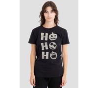 Disney Women's Nightmare Before Christmas Ho Ho Ho Jack T-Shirt, Black | Size: Small Disney Black S