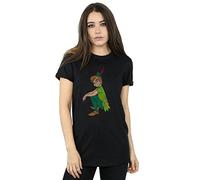 Disney Women's Peter Pan Classic Peter Boyfriend Fit T-Shirt X-Large Black