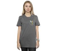 Disney Women's Peter Pan Tinker Bell Cotton Boyfriend T-Shirt in Charcoal | Size: 3XL Disney Charcoal 3XL