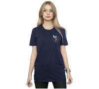 Disney Women's Peter Pan Tinker Bell Cotton Boyfriend T-Shirt in Navy | Size: Medium Disney Navy M