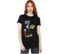 Disney Women's Pinocchio Jiminy Cricket Cotton Boyfriend T-Shirt in Black | Size: 2XL Disney Black 2XL