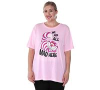 Disney Womens Plus Size T-Shirt Cheshire Cat Alice in Wonderland (Pink, 4X)
