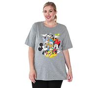 Disney Women's Plus Size T-Shirt Mickey Minnie Mouse Donald Daisy Goofy Pluto (5X, Grey)