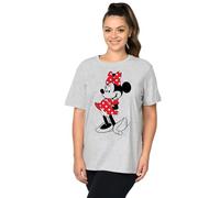 Disney Womens Plus Size T-Shirt Minnie Mouse Print, Gray, 3X