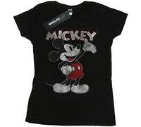 Disney Women's Presents Mickey Mouse Cotton T-Shirt - Black - Black - XL
