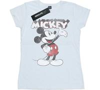 Disney Women's Presents Mickey Mouse Cotton T-Shirt - White - White - XL
