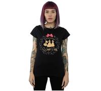 Disney Women's Princess Enchanted Winter Party Cotton T-Shirt in Black | Size: Medium Disney Black M