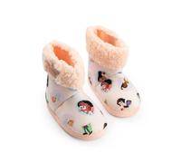 Disney Princesses Girls Multi Cozy High-Rise Slippers | Moana, Snow White, Cinderella, Tiana, Pocahontas Indoor Comfort Footwear | Fluffy Material Pull-On Design Merch