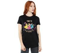 Disney Women's Princess Time to Sparkle Boyfriend Fit T-Shirt Black XX-Large