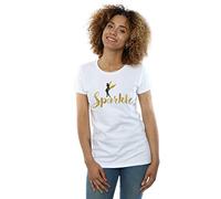 (XXL, White) Disney Womens/Ladies Princess Tinker Bell Sparkle Time Cotton T-Shirt