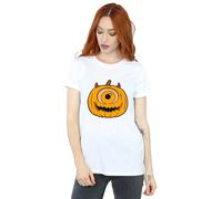 Disney Women's Pumpkin Cotton Boyfriend Halloween T-Shirt in White | Size: 5XL Disney White 5XL