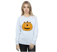 Disney Women's Pumpkin Halloween Sweatshirt in Grey | Size: Large Disney Grey L