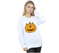 Disney Women's Pumpkin Halloween Sweatshirt in White | Size: Large Disney White L