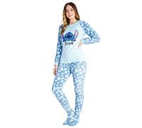 Disney Womens Pyjamas, Fleece Loungewear and Fluffy Socks Stitch Gift Set (Blue Stitch, L) (8693)